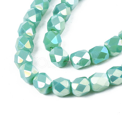 Electroplate Glass Beads Strands X-EGLA-N002-13-A07-1