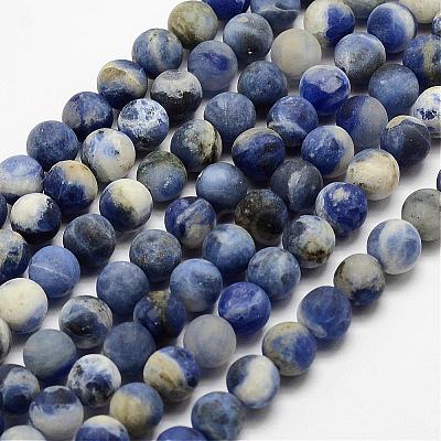 Natural Sodalite Beads Strands G-J364-01-6mm-1