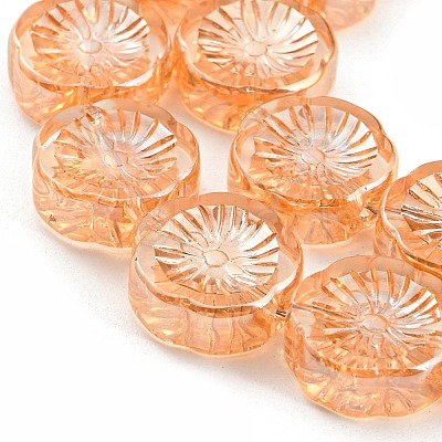 Full Plated Electroplate Glass Transparent Beads Strands EGLA-G037-10A-FP01-1