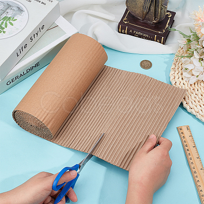 Single Face Corrugated Cardboard Roll for Packing DIY-WH0671-194A-01-1