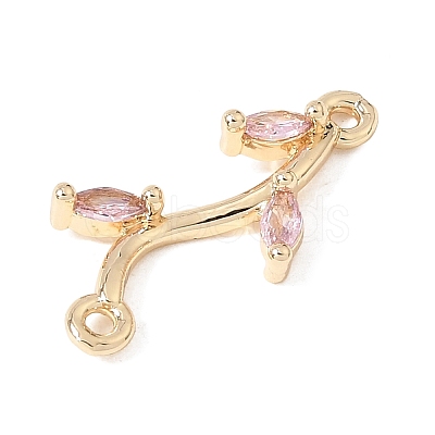 Brass Micro Pave Cubic Zirconia Connector Charms CU-CBAA2A4-01G-01-1