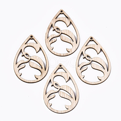 Unfinished Hollow Wood Big Pendants WOOD-N006-110-1
