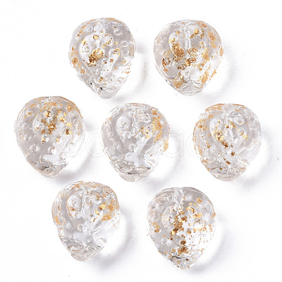 Transparent Spray Painted Glass Beads GLAA-R215-01-B09-1