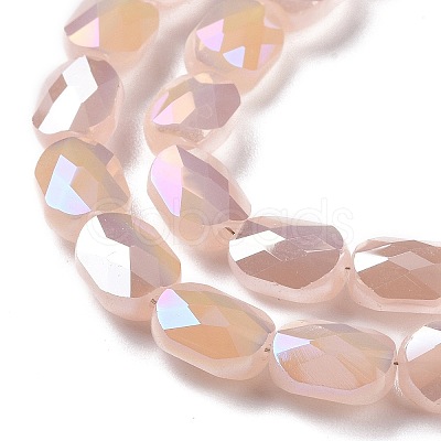 Faceted Electroplated Glass Beads Strands GLAA-G092-C-1