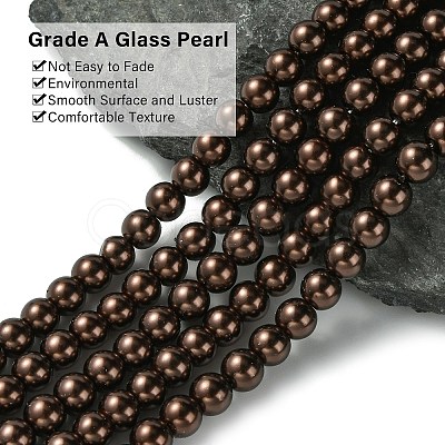 Eco-Friendly Dyed Glass Pearl Round Bead Strands HY-A008-6mm-RB039-1