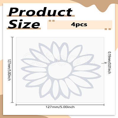 4Pcs Sunflower Adhesive Paper Stickers STIC-LP0001-11A-1