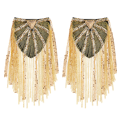 2Pcs Fashionable Tassel Epaulettes DIY-FH0008-89A-G-1