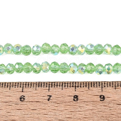 AB Color Plated Transparent Glass Rondelle Beads Strands EGLA-T029-4mm-10L-1