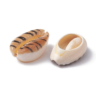 Printed Natural Cowrie Shell Beads SHEL-YW0001-02-1