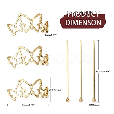 Alloy Hair Sticks OHAR-Z001-04G-1