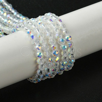 Electroplated Glass Beads Strands EGLA-P055-01B-AB01-1