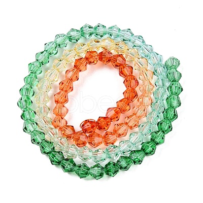Gradient Color Baking Paint Glass Bead Strands DGLA-A039-T4mm-A013-1