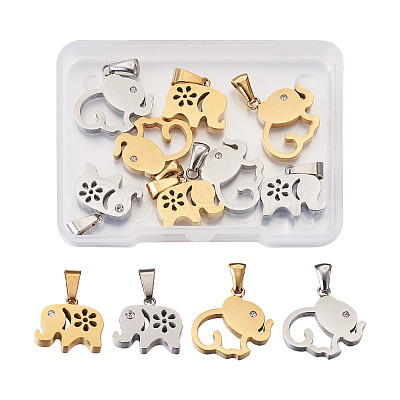 8Pcs 4 Styles 304 Stainless Steel Pendants STAS-TA0001-36-1