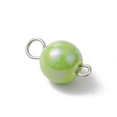 AB Color Plated Opaque Acrylic Round Connector Charms PALLOY-JF03543-02-1