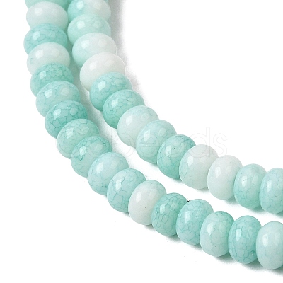 Cracked Opaque Glass Beads Strand GLAA-D306-A10-1