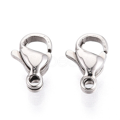 304 Stainless Steel Lobster Claw Clasps STAS-T065-9mm-34P-1