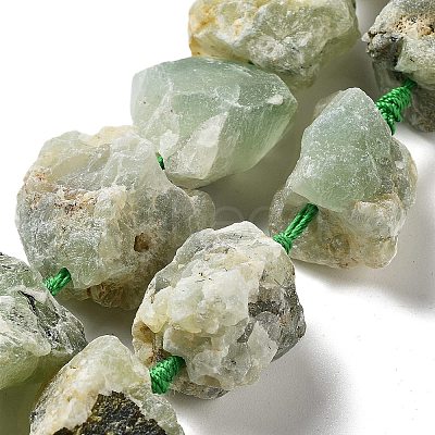 Raw Rough Natural Prehnite Beads Strands G-J388-A06-01-1