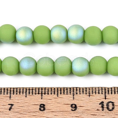 Frosted Opaque Glass Beads Strands GLAA-T032-P6mm-MBB06-1