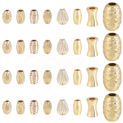 80Pcs 8 Styles Brass Beads KK-BBC0022-35-1