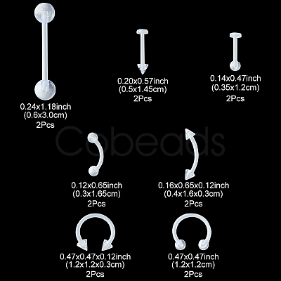 14Pcs 7 Style Acrylic Piercing Body Jewelry DIY-FS0005-41-1