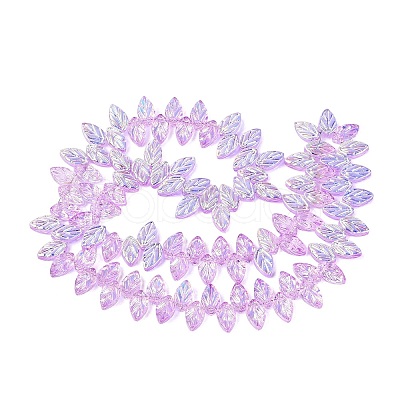 Electroplate Transparent Glass Beads Strands EGLA-N056-03A-07-1