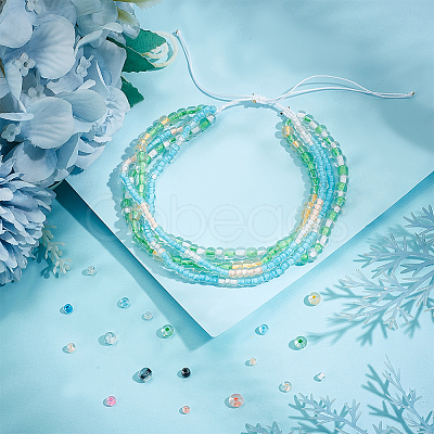 6870pcs 15 Styles Transparent Glass Seed Beads SEED-PH0001-79-1