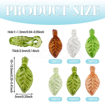 600Pcs 6 Colors Transparent Acrylic Charms TACR-TADJ0001-03-1