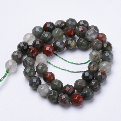 Natural African Bloodstone Beads Strands G-S281-21-6mm-1