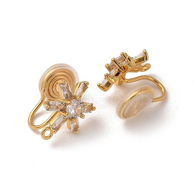 Brass Micro Pave Cubic Zirconia Ear Cuff Findings KK-F898-19A-G-1