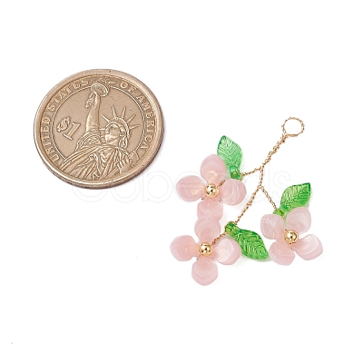 Plastic with Acrylic & Copper Wire Pendants PALLOY-JF03601-04-1