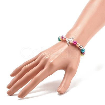 Acrylic Beaded Stretch Kids Bracelets BJEW-JB07771-1
