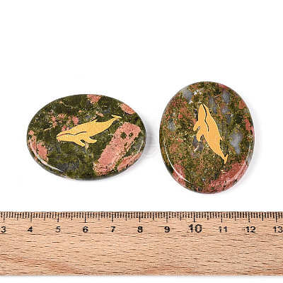 Natural Unakite Cabochons G-T143-28F-1