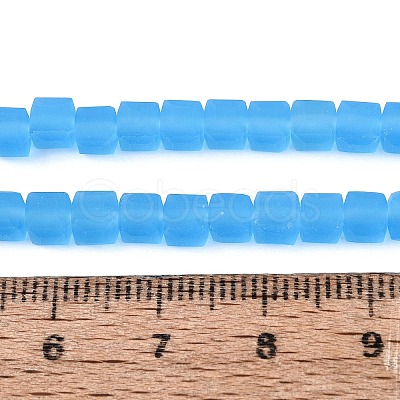 Transparent Frosted Glass Beads Strands GLAA-N072-01A-A12-1