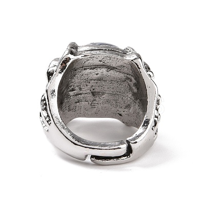 Dragon Eye Glass Wide Band Rings for Men RJEW-E017-01AS-04-1