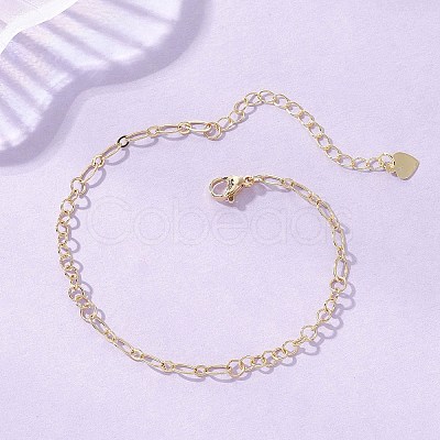Brass Figaro & Rolo Chain Bracelets for Women BJEW-JB13157-1