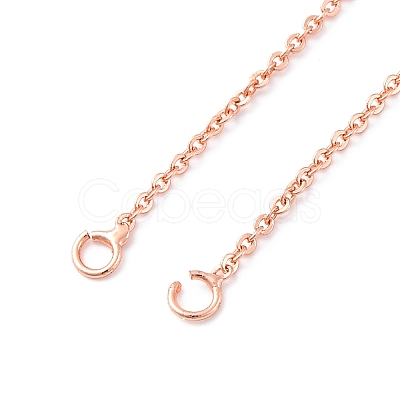 1.3MM Brass Cable Chain Necklace Making NJEW-D302-76RG-1