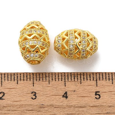 Brass Micro Pave Cubic Zirconia Beads KK-C072-10G-1
