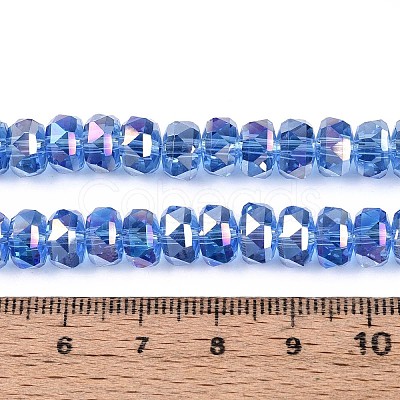 Electroplate Transparent Glass Beads Strands EGLA-N022-04A-D08-1