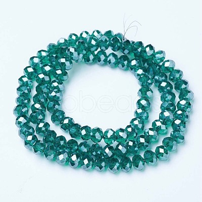 Electroplate Glass Beads Strands X-EGLA-A034-T6mm-A18-1