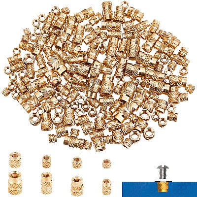 170Pcs 8 Style Brass Metric Threaded Inserts for Plastic Heat Set Insert DIY-CP0007-35-1