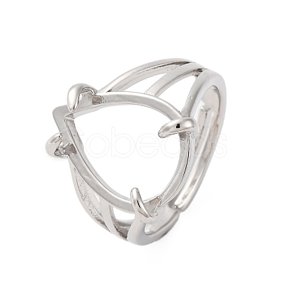 Brass Open Cuff Ring Components KK-U074-10P-1