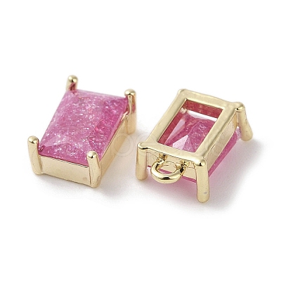 Brass Micro Pave Cubic Zirconia Charms KK-G491-31G-03-1