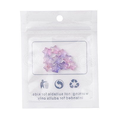 Transparent Spray Painted Glass Beads GLAA-FS0001-62B-1