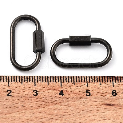 PVD Vacuum Plating 304 Stainless Steel Screw Carabiner Lock Charms STAS-H107-04C-B-1