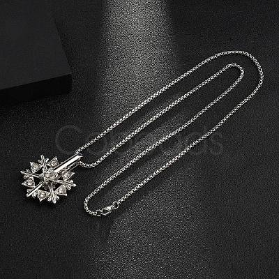 Zinc Alloy with Rhinestone Pendant Necklaces NJEW-M211-15P-01-1