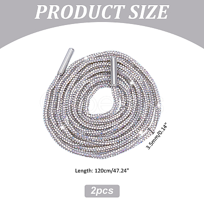 Rubber Rhinestone Shoelaces AJEW-WH0752-498B-1