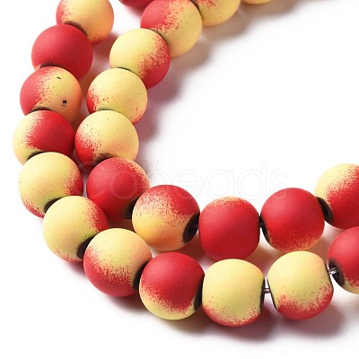 Spray Painted Non-magnetic Synthetic Hematite Beads Strands G-N337-01H-1