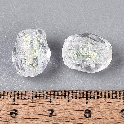 Handmade Foil Glass Beads Strands FOIL-N033-02H-1