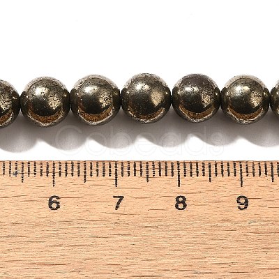 Natural Pyrite Beads Strands G-H059-A01-02-1