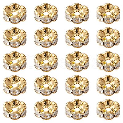 Brass Rhinestone Spacer Beads RB-YW0001-05D-01G-1